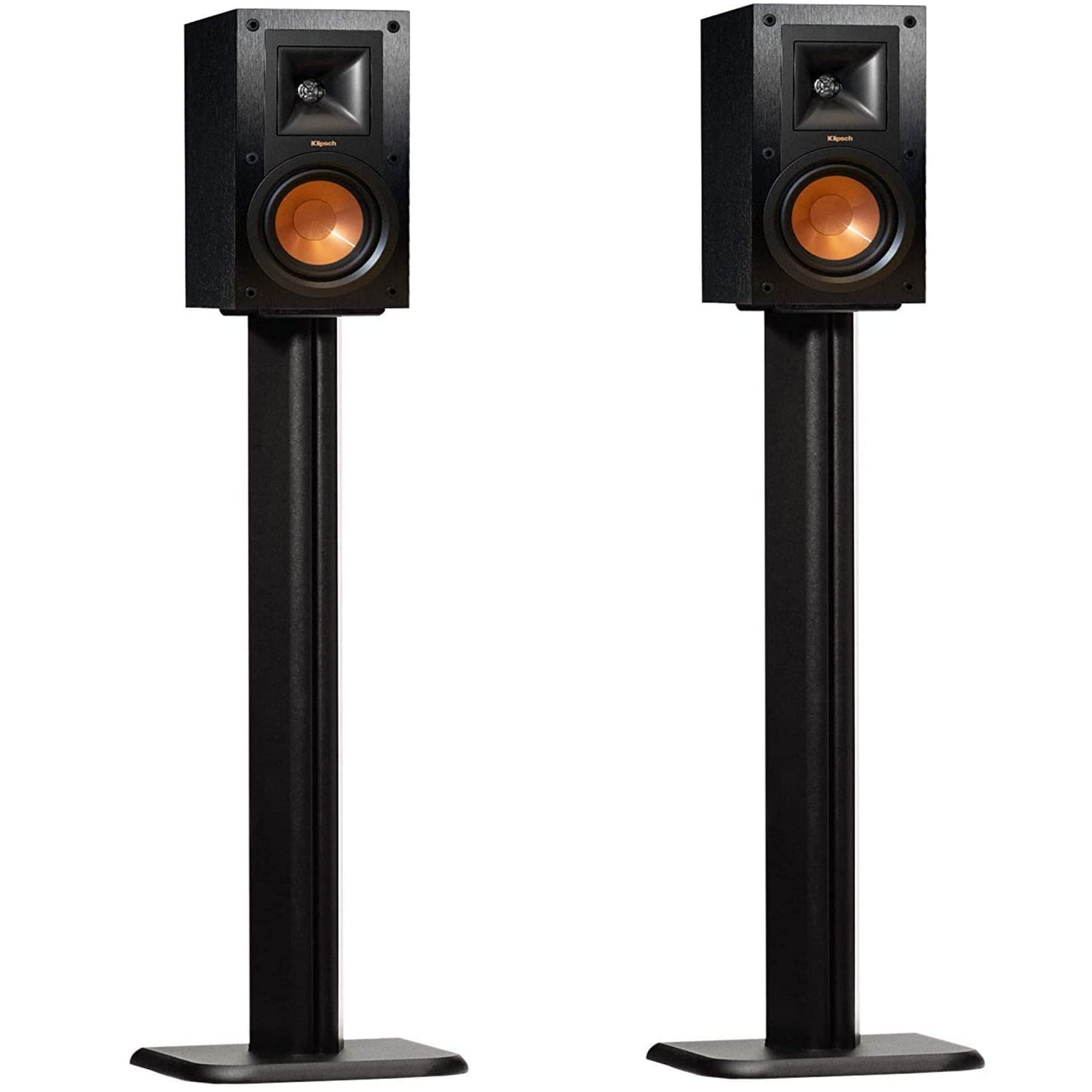 ECHOGEAR Universal Floor Speaker Stands - Vibration-Absorbing MDF Design Works with Klipsch Polk JBL & Other Bookshelf Speakers Or Studio Monitors - Includes Sound Iso Pads & Carpet Spikes