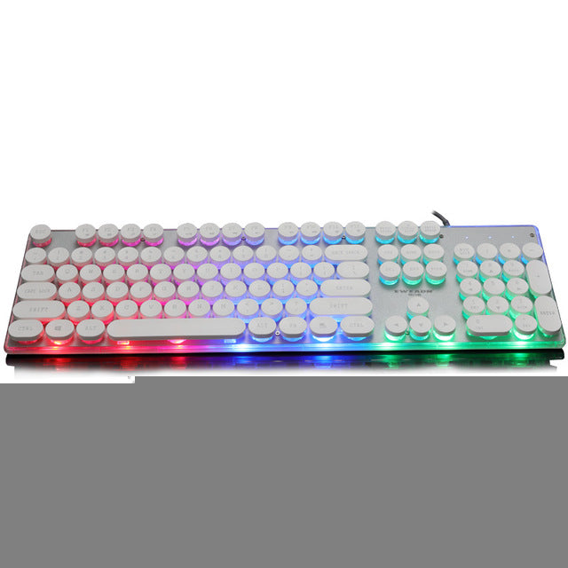 Rainbow Backlit Retro USB Gaming Keyboard