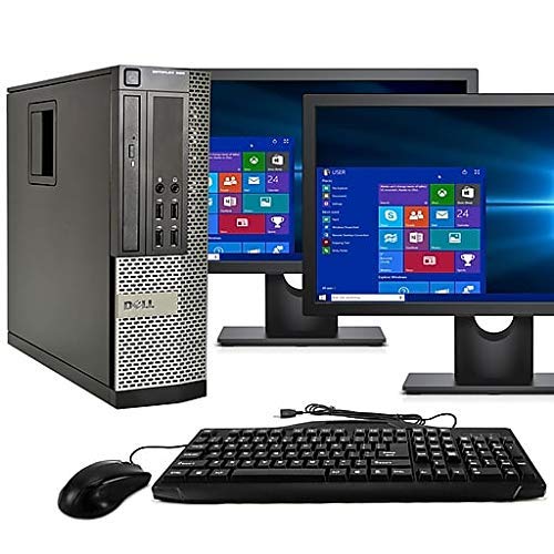 Dell Optiplex 790 Core i5 3.1GHz 1TB Hard Drive 16GB Memory Windows 10 x64 Dual 22 inch Monitors (Renewed)