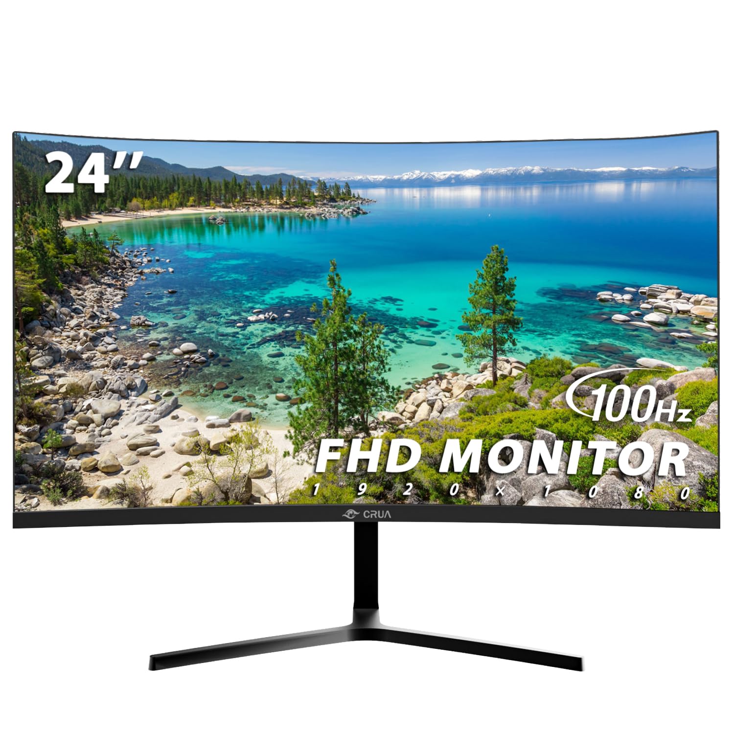 CRUA 32" Curved Gaming Monitor165Hz QHD(2560 * 1440P) VA Screen 1800R Monitors Computer Monitor Support FreeSync 99% sRGB Low Blue Light with HDMI/DisplayPort Support Wall Mount- Black
