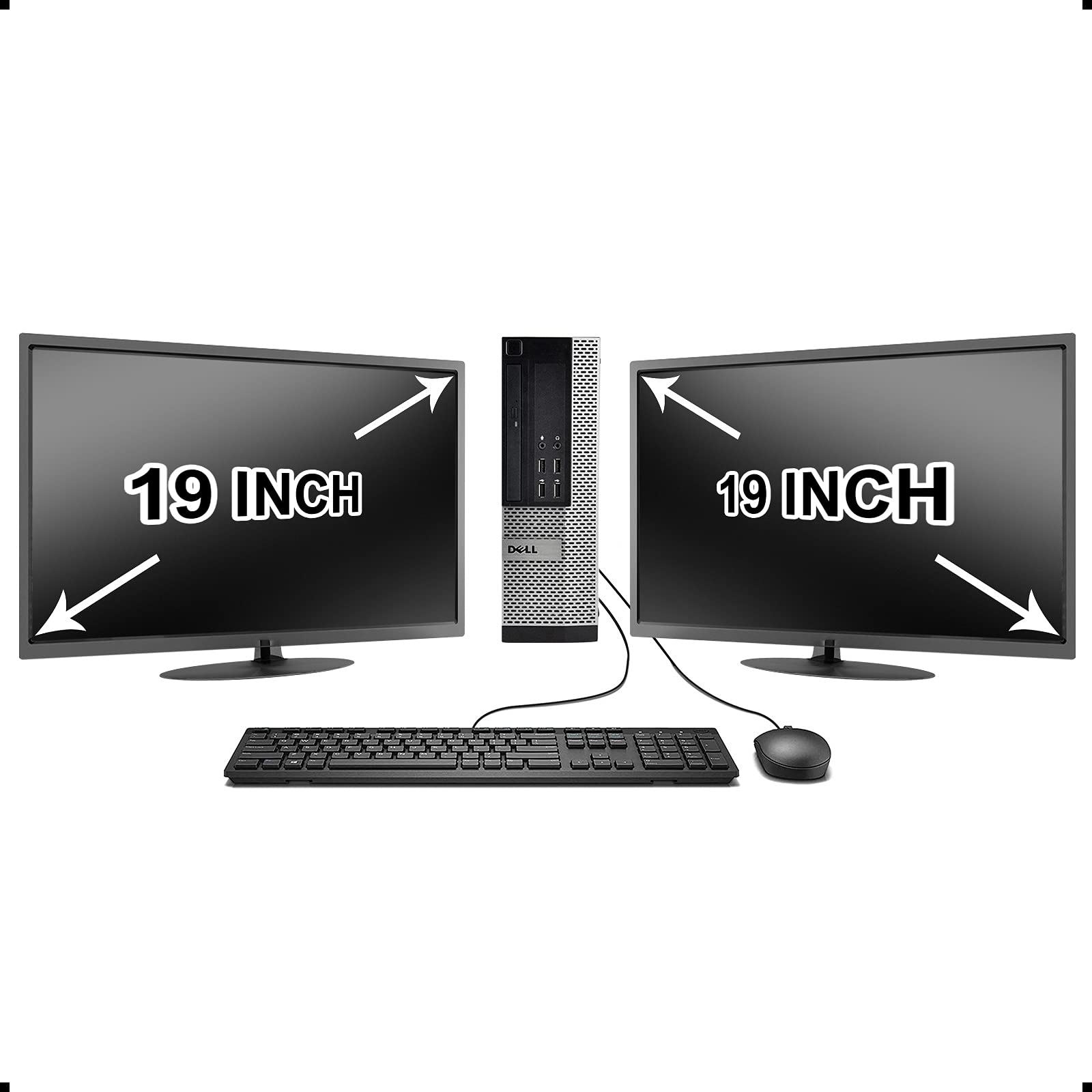Dell Optiplex 790 Core i5 3.1GHz 1TB Hard Drive 16GB Memory Windows 10 x64 Dual 19 Monitors (Renewed)